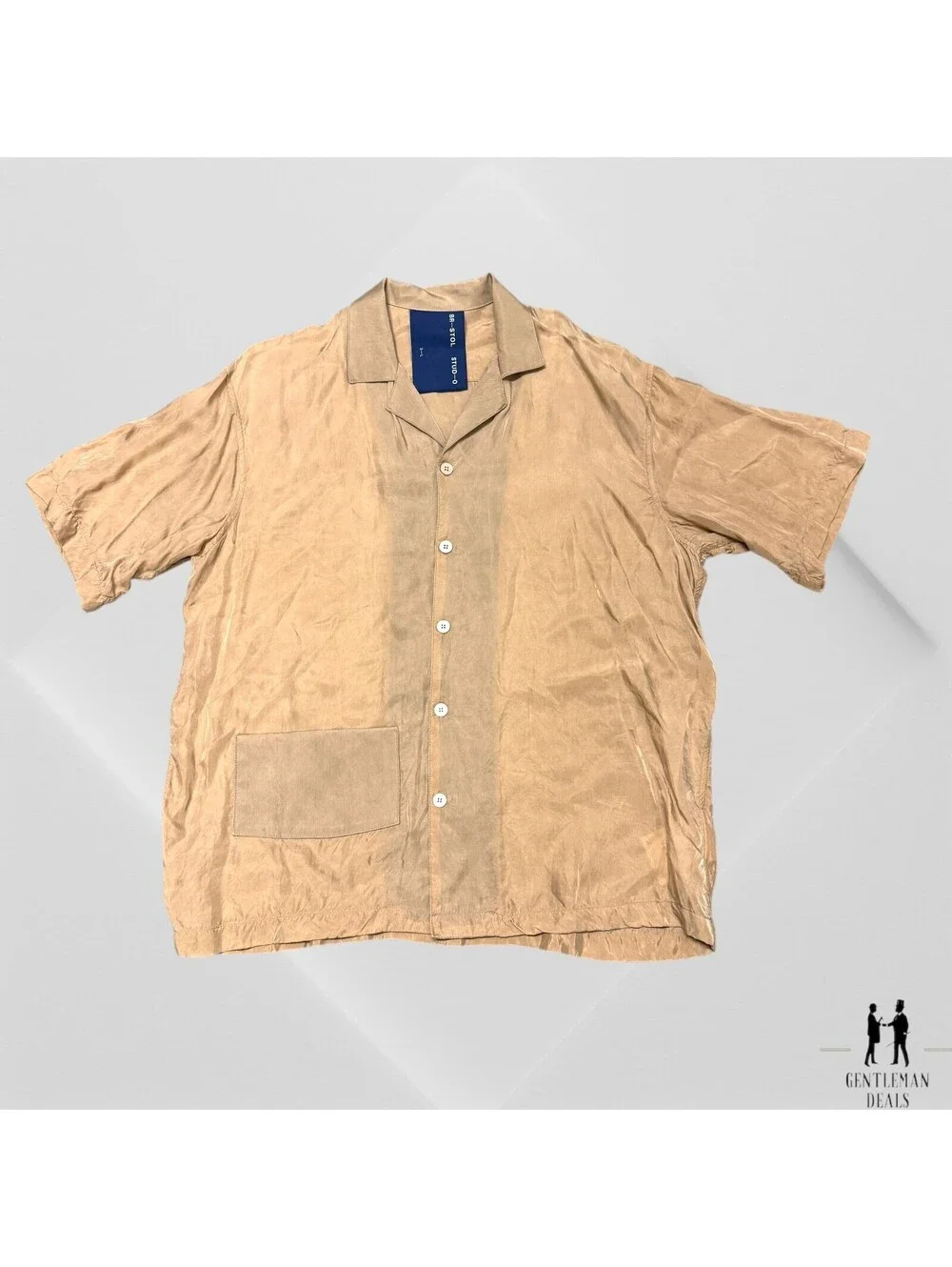 Bristol Studio Shirt Top Cream Beige Button Up BR-STOL STUD-0 L Japan 3 Silk